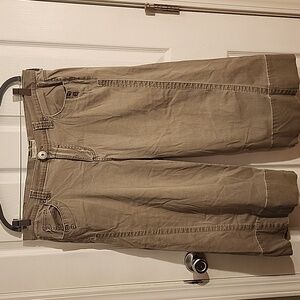 Z Cavaricci Wide Leg Crop Pants Olive Plus Size
